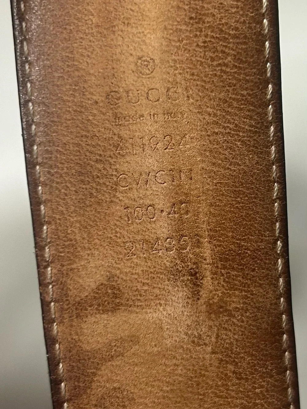 Gucci GG Gold Buckle Dark Navy Blue Guccissima Leather Belt